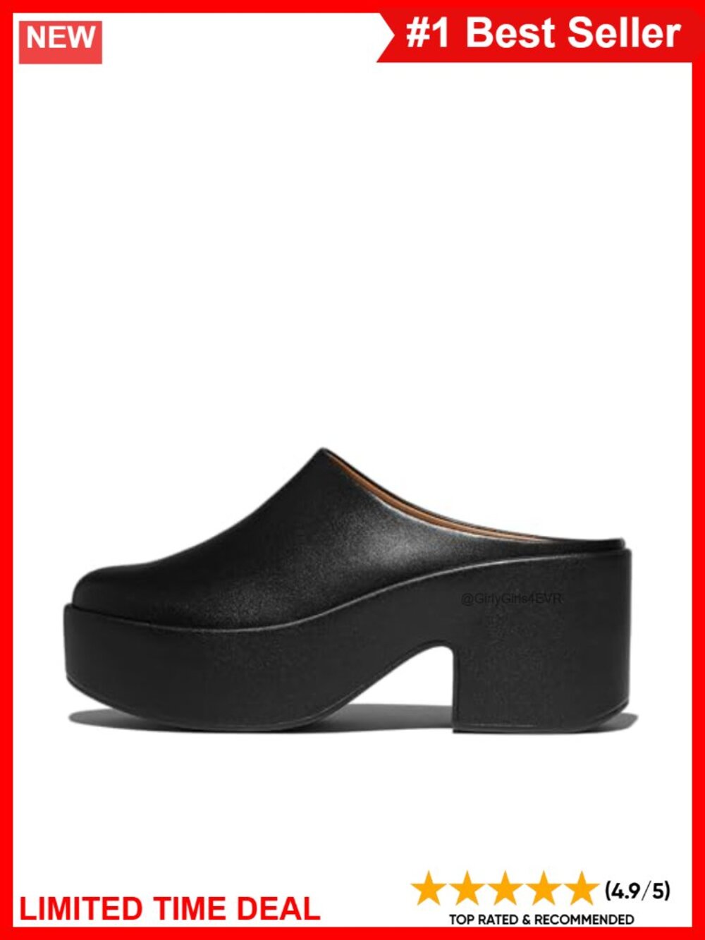 FitFlop Leather Heeled Mules Platform Slip-On